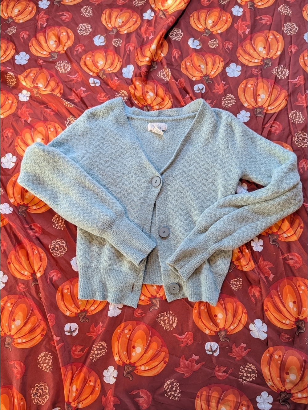 Kaisely Soft Sage Green V-Neck Button Cardigan